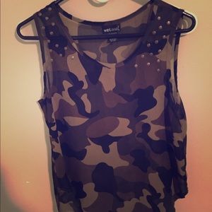 Camo shirt.